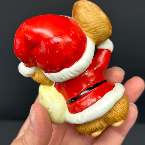 Vintage anthropormorphic HOMCO  3.5” hand painted bisque Santa Mouse - Picture 3 of 6